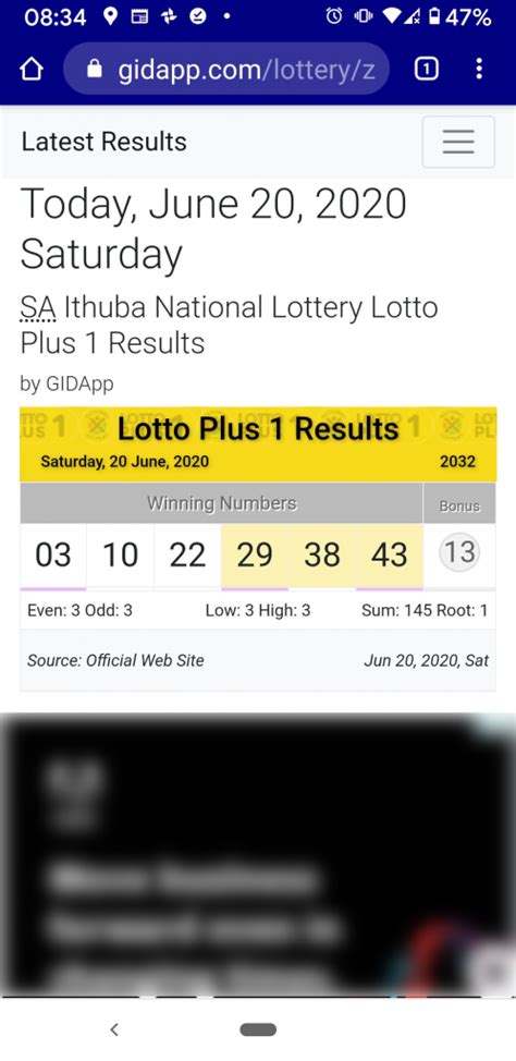 ithuba lotto plus 1 results